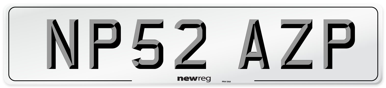 NP52 AZP Number Plate from New Reg